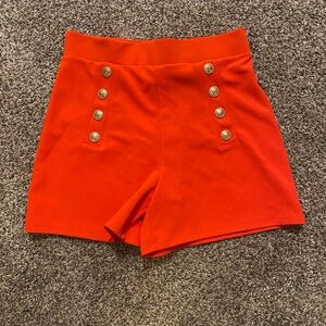 H&M Women's Reddish Orange Button-Detail Shorts Size Small NWOT
